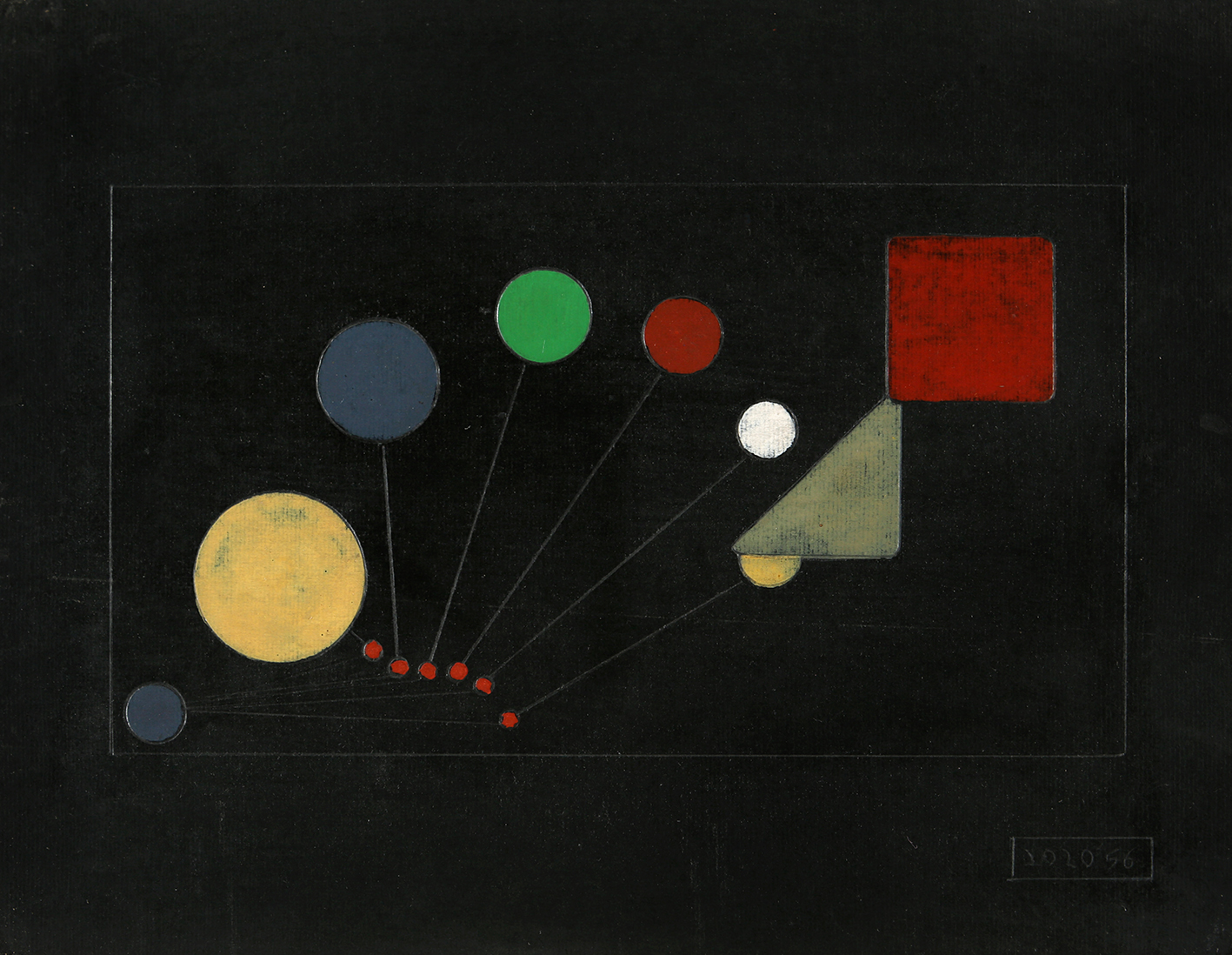 Untitled 1956 tempera on board 14 x17 in