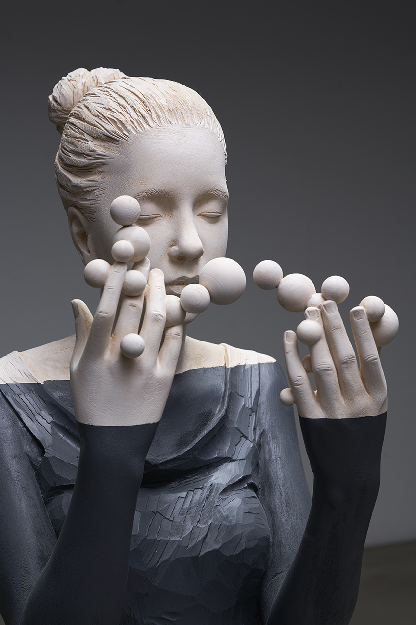 Chimica del pensiero, 2019, Lindenwood, acryl color, 168x46x45cm (2)